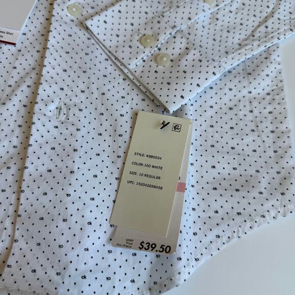 NEW Calvin Klein Slim Fit + Stretch Dress Shirt Black White 10 - Picture 3 of 10